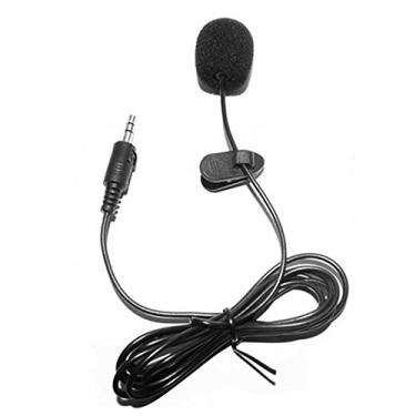 Imagem de Andoer Microfone de lapela de lapela com clip externo 3,5 mm para telefone Handsfree Microfone condensador com fio para ensino de fala preto