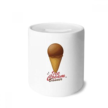 Imagem de DIYthinker Caixa de moedas de cerâmica com casquinha de sorvete de chocolate marrom