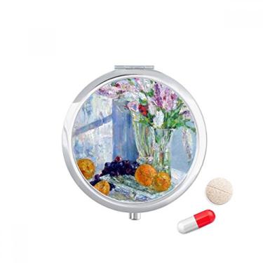 Imagem de Caixa de comprimidos de uva Still Life Vaso de pintura de flor dispensador de remédios