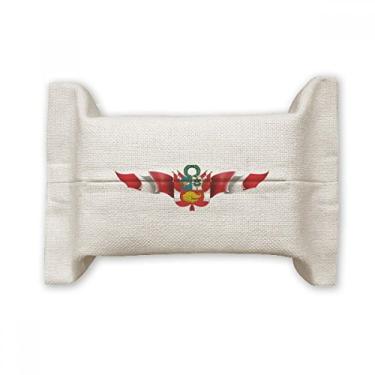 Imagem de Bolsa de linho de algodão com emblema nacional da bandeira do Peru