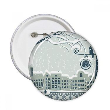 Imagem de Árvore de neve pássaro cidade rua, broches, decoração de roupas, 5 peças, presente