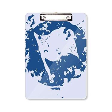 Imagem de Bandeira azul design redonda ilustração padrão prancheta pasta bloco de escrita placa de apoio A4