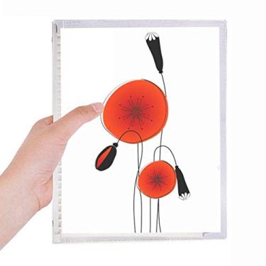 Imagem de Caderno de folhas soltas com pintura de flores abstratas e agenda recarregável