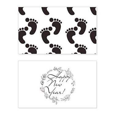 Imagem de Placa preta com desenho simples protege animal ano novo festival cartão felicitações Bless mensagem presente