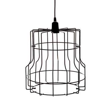 Imagem de Lustre Pendente Aramado Ametista Grande, Metaltru, Preto