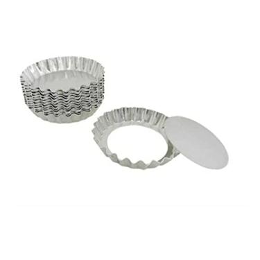 Imagem de Forma Torta Crespa Fundo Falso 5cm Kit 12 Peças Em Alumínio