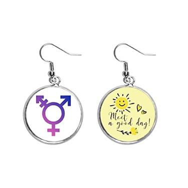 Imagem de Identidade de gênero arco-íris igualdade orelha gota sol brincos joias moda