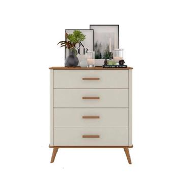 Imagem de Cômoda Maitê 4 Gavetas Nature/Off White – Fabri Móveis