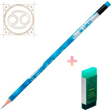 Imagem de Kit de lápis preto grafite HB e Borracha Tris Signo Cancêr