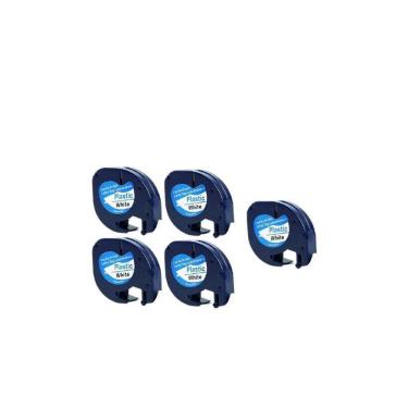 Imagem de Kit 5X Fita Rotulador Dymo Letratag 91201 Plástica Branca