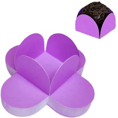 Imagem de Kit 100 Forminhas Para Doces 4 Pétalas Brigadeiros 3 x 3 cm Forminhas De Papel Para Doces Finos Casamento Forminhas Para Docinhos De Festa Verde Forminhas De Papel Para Brigadeiro (Lilás)