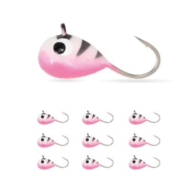 Imagem de MUUNN 10 peças 0,20 g - 4,40 g multicolorido brilho tungstênio pesca no gelo, 2,7 mm - 7 mm, anzol Hayabusa para pesca no gelo de inverno 5,0 mm