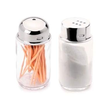 Imagem de Saleiro e Paliteiro Forma 118 em Vidro e Aço Inox