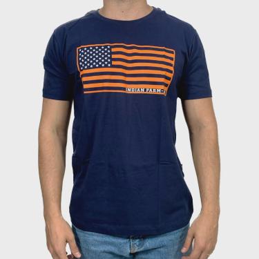 Imagem de Camiseta Country Masculina Indian Farm Bandeira Estados Unidos New