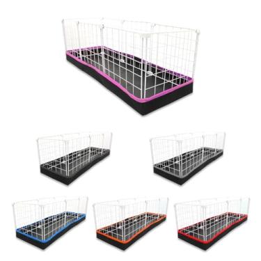 Imagem de Cercado Aramado Pet Porquinho da Índia 30x90 com Bandeja Higiênica Tapete Impermeável Fácil de Limpar Cercadinho Proteção Pequenos Pets