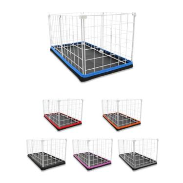 Imagem de Cercado Aramado Pet Porquinho da Índia 30x60 com Bandeja Higiênica Tapete Impermeável Fácil de Limpar Cercadinho Proteção Pequenos Pets