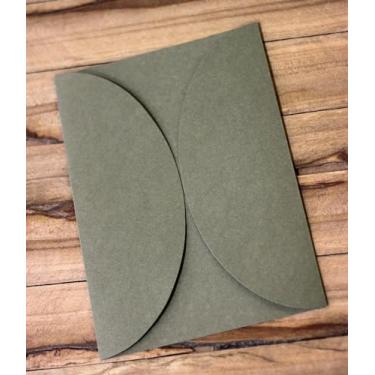 Imagem de Envelope Redondo 15x21cm - 25 pç - Verde Musgo/Oliva 180gr - Em Pé Para Convite