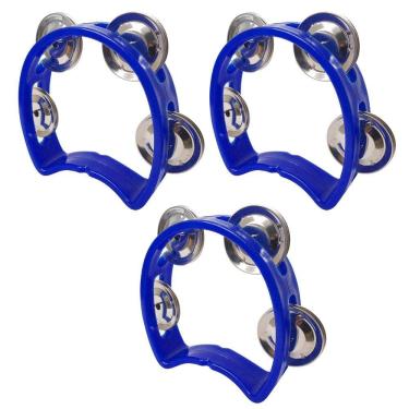 Imagem de Kit 3 Pandeiros Meia Lua Infantil Azul New York