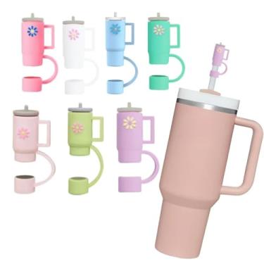 Imagem de Conquerall 7 peças de tampa de palha em forma de copo mini bonito e seguro de grau alimentício tampa de palha de silicone copo Stanley acessório especial para palha de 10 mm