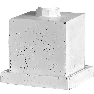 Imagem de Abajur Luminaria De Mesa Decorativa Quadrada Com Base Peônia Artesanal De Cimento Com Granilite