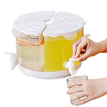 Imagem de Dispensadores de bebidas geladas dispensador de bebidas 5.5 l dispensador de bebida rotativa com torneira jarro de geladeira 4 grades recipientes de suco/3045