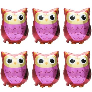 Imagem de Cartoon Woodland Owl Balloon Wildlife Farm Zoo Animal Decoration For Birthday Wedding Baby Shower Bridal Shower, 6 Pack Cute Owl Foil Balloons Jungle Safari Party Supplies Wild Animals Party Supplies