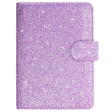 Imagem de Porta-passaporte para cartão de vacina com bloqueio de RFID, capa protetora de couro premium ACdream para passaporte/cartão de crédito/cartão de embarque/vacinação,, Glitter roxo