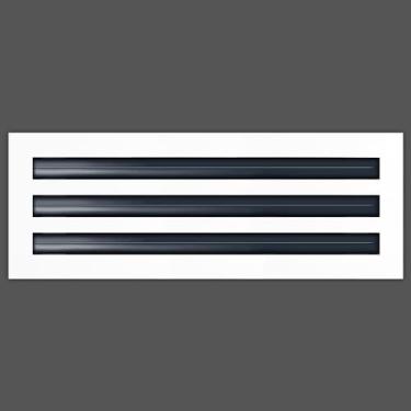 Imagem de BJADE'S Difusor de fenda linear de grade de ventilação de ar de 30,5 x 15 cm, difusor de slot linear padrão HVAC de 3 compartimentos - grade de registro para teto, paredes e pisos. Branco decorativo