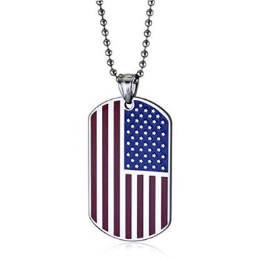 Imagem de Colar com bandeira americana patriota dos EUA para homens, mulheres, adolescentes, joias, cartão do exército, motociclista, hip hop, moderno, presente de aniversário de 4 de julho, Dia da