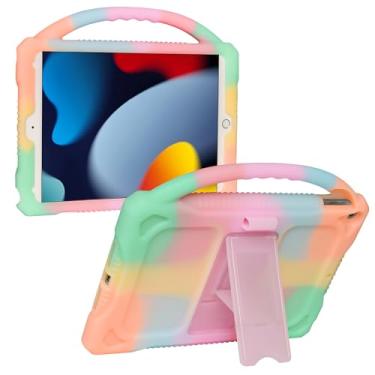 Imagem de JOGUIIA Capa para iPad 9ª 8ª geração, capa infantil de silicone para iPad 10.2 2021/2020/2019, capa à prova de choque com suporte para o novo modelo Apple iPad de 10,2 polegadas (laranja gelatina)