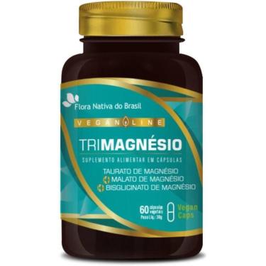 Imagem de Vegan TriMagnésio (Taurato, Malato e Bisglicinato) 60 Caps - Flora Nativa-Unissex