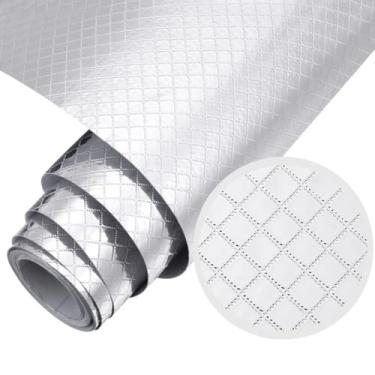 Imagem de Forro Protetor Adesivo para Gavetas Armários Cozinha Bancada Manta Impermeável Alumínio 10metros x 40cm (Losangos)