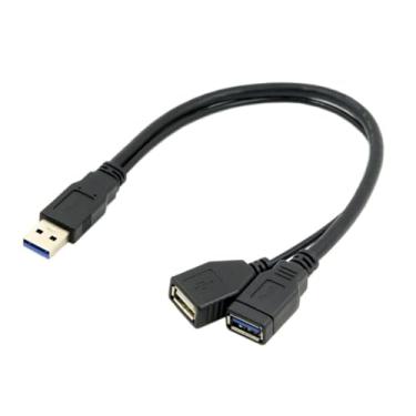 Imagem de ChenYang Cabo Y divisor USB 3.0 USB 1 macho para 2 fêmeas, cabo de extensão de dados de alimentação extra para disco rígido móvel de 2,5 polegadas