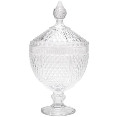 Imagem de Potiche de Cristal com Pé Bico de Jaca Perseu Lyor Bomboniere com Tampa Pote Decorativo
