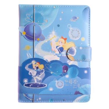 Imagem de Joucien Página de título tridimensional colorida Hot Stamping Hand Ledger PU Magnetic Buckle Hand Ledger Student Girl Cute Notebook-Space Time B
