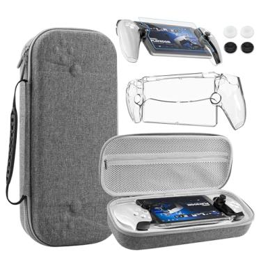 Imagem de FANPL Hard EVA Carrying Case Compatible with PlayStation Portal Remote Player,PS5 Portal Protective Clear Cover with Ergonomic Grip,Ps Portal screen protector, 4 Silicone Thumb Stick Caps