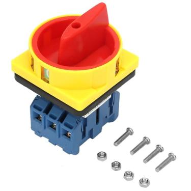 Imagem de Interruptor de comutação 25A, interruptor de disjuntor de carga com 3 pólos e 3 posições, interruptor liga-desliga de came para uso industrial (32A)