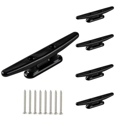 Imagem de XuanHuZhe Chuteiras de doca de barco de 15 cm preto de nylon para barco, grampos de barco, grampo de corda de barco, grampo de caiaque (pacote com 4) para barcos de ancoragem, canoa, pontão, iate,