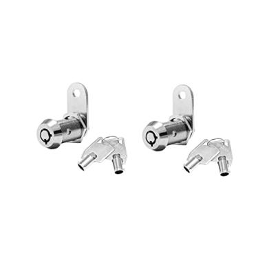 Imagem de Pacote com 2 travas tubulares Kingsley com acabamento cromado de 3,8 cm, com chave igual, trava para trailer, trava de campista, trava de armário, caixa eletrônico, trava de máquina de venda automática, trava de caixa de ferramentas, armário de arquivo, trava de fliperama