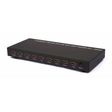 Imagem de Divisor Distribuidor Splitter Hdmi 1 X 8 Com Fonte