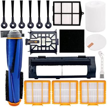 Imagem de Kit de acessórios para aspirador de pó Shark AI AV2501S AV2501AE RV2502AE RV2610WA RV2610WD, 1 escova principal, 3 filtros, 6 escovas laterais, 1 tampa de escova de rolo, 1 pré-filtro, 1 filtro e 1 pré-motor de espuma e filtro de feltro
