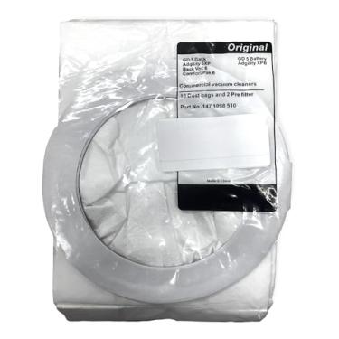 Imagem de 1471098510 Conjunto de 10 sacos de substituição descartáveis comerciais de 6 litros e 2 pré-filtros para aspiradores de pó Nilfisk, Advance, Clark e Viper