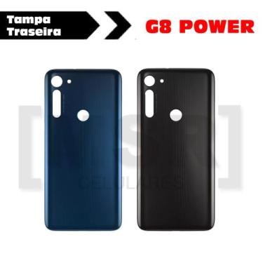 Imagem de Tampa traseira celular MOTOROLA modelo G8 POWER, PRETO