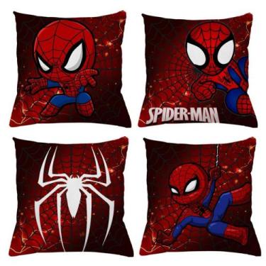 Imagem de Kit 4 Capas de Almofadas lilo stitch e outros personagens homem aranha