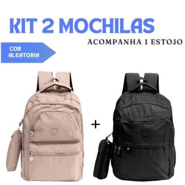 Imagem de Kit 2 Mochilas Bolsa Escolar Adolescente Feminina Reforçada Faculdade 