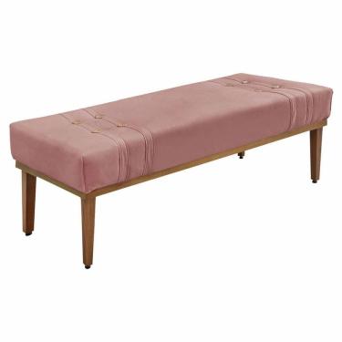 Imagem de Calçadeira Recamier King 1,95m Gênova Veludo Rosa