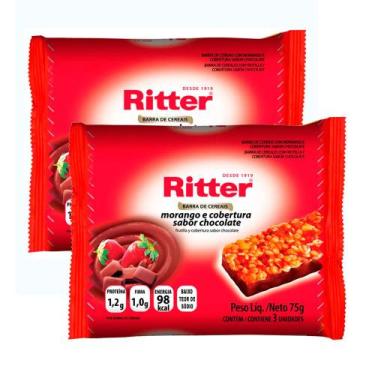 Imagem de Barra de Cereais Ritter Morango e Cobertura Sabor Chocolate 3 Unidades
