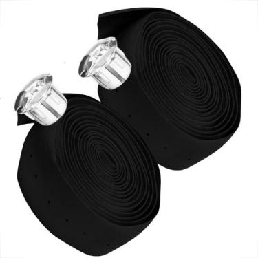 Imagem de Fita de Guidão De Bike Aderência MTB Preta Em EVA Par Fita De Biciclet