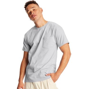 Imagem de Camiseta Hanes Beefy-T de bolso de manga curta, pacote com 2 unidades para homens