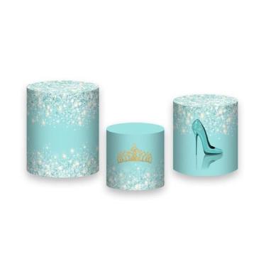 Imagem de Trio de Capas de Cilindro - 15 Anos Efeito Glitter 003 - Via Cores